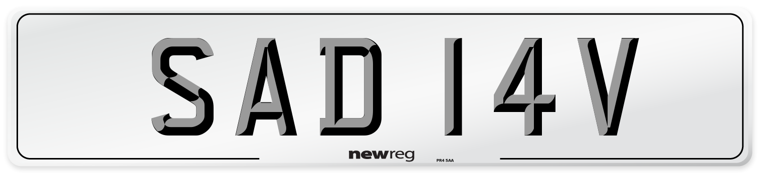 SAD 14V Number Plate from New Reg